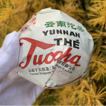 Шу пуэр Ся Гуань: Сосна и журавль Янь Нянь 2019 год 100 г